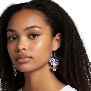 Abstract Art Face Dangle‎ Earrings